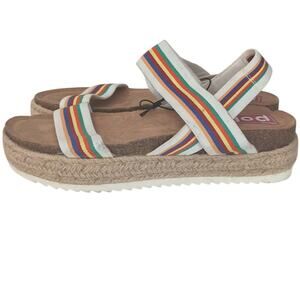 ⏳BOGO 1/2 Off 🌈POP Espilldra  platform sandal strappy rainbow striped size 8 W